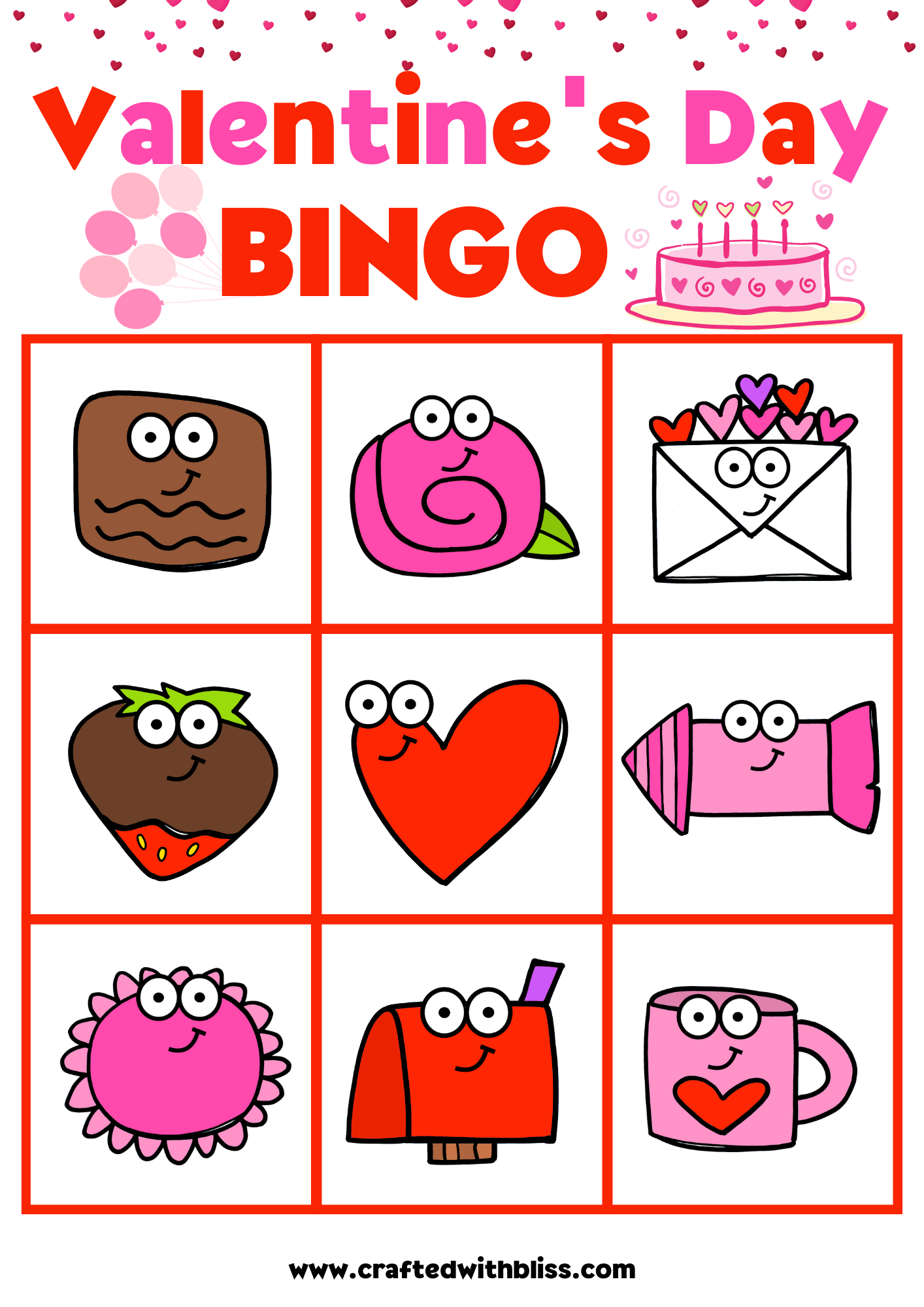 10 Valentine's Day BINGO For Preschool-Kindergarten