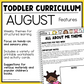 August Toddler Curriculum Activities and Printable Tot School Homeschool Daycare