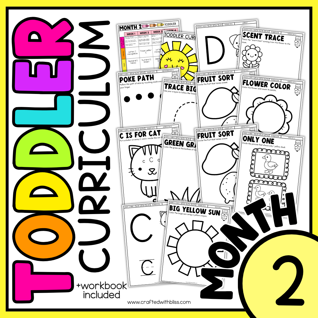 September Month 2 Toddler Curriculum Workbook Homeschool Tot School Daycare