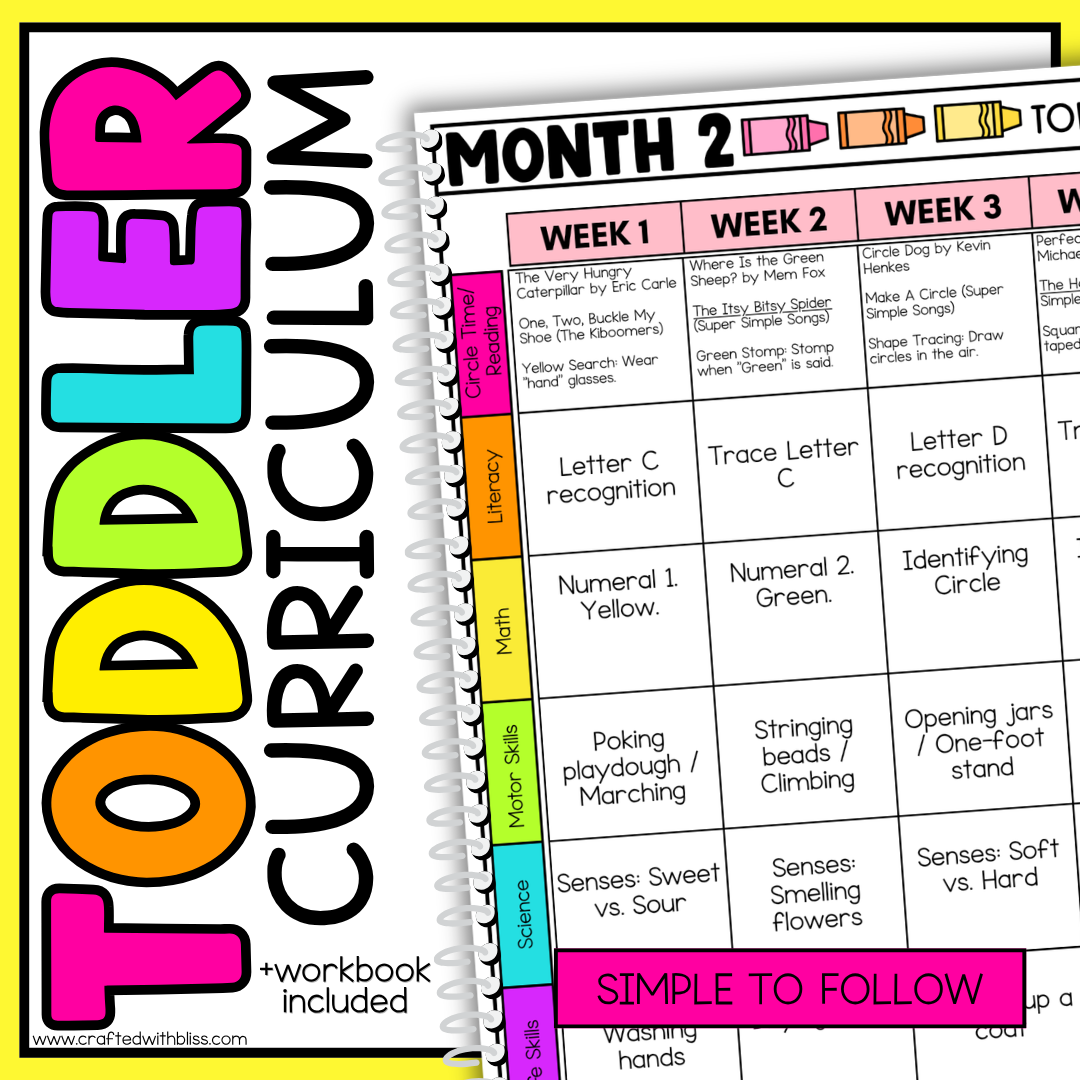 September Month 2 Toddler Curriculum Workbook Homeschool Tot School Daycare