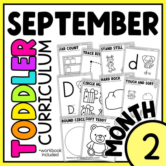 September Month 2 Toddler Curriculum Workbook Homeschool Tot School Daycare
