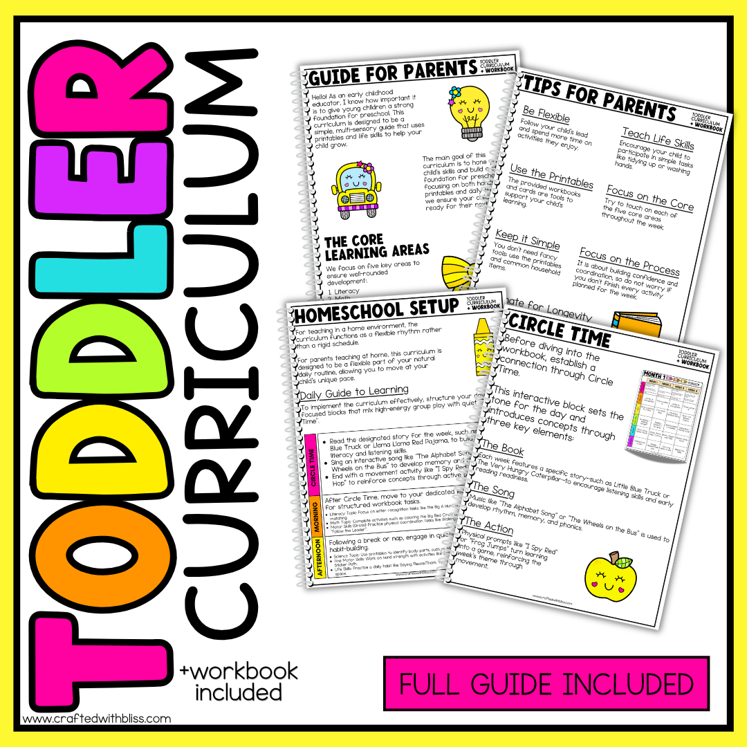 September Month 2 Toddler Curriculum Workbook Homeschool Tot School Daycare