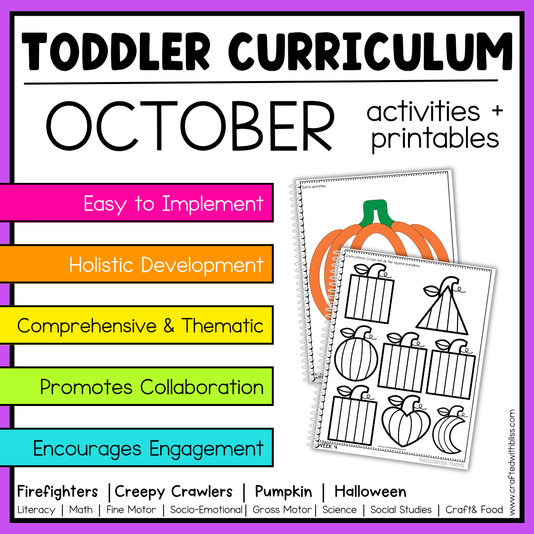 October Toddler Curriculum Activities and Printable Tot School Homeschool