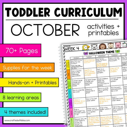 October Toddler Curriculum Activities and Printable Tot School Homeschool