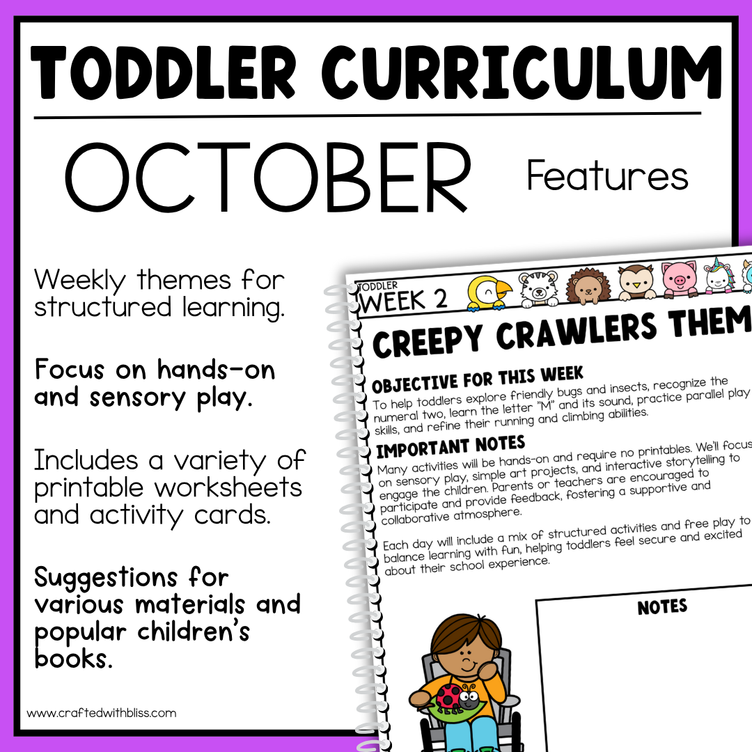October Toddler Curriculum Activities and Printable Tot School Homeschool