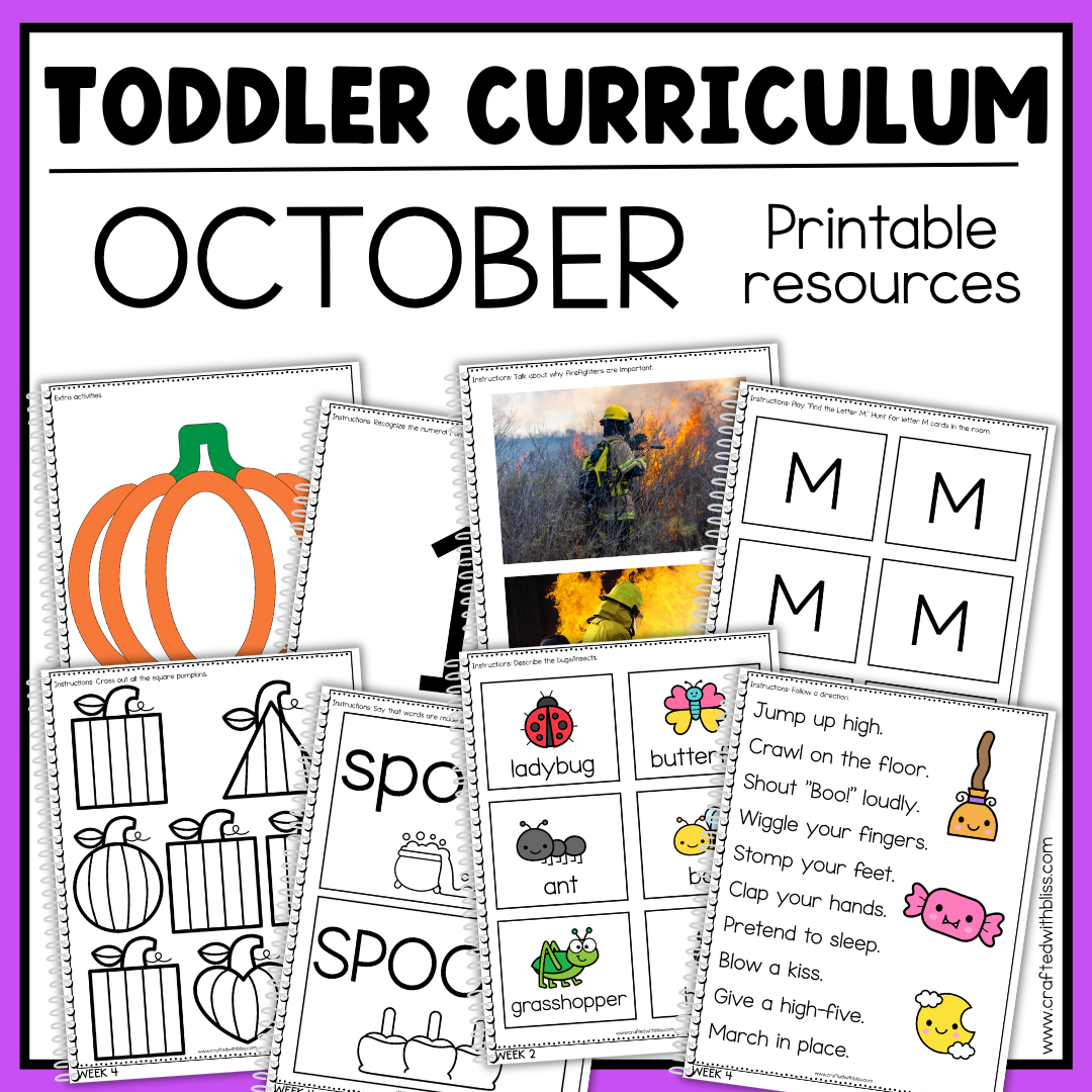 October Toddler Curriculum Activities and Printable Tot School Homeschool