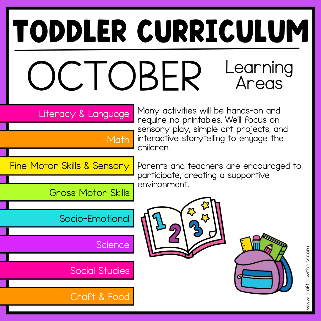 October Toddler Curriculum Activities and Printable Tot School Homeschool