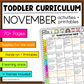 November Toddler Curriculum Activities and Printable Tot School Homeschool