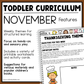 November Toddler Curriculum Activities and Printable Tot School Homeschool