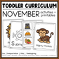 November Toddler Curriculum Activities and Printable Tot School Homeschool