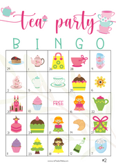 50 Tea Party Bingo Cards (5x5) – CraftedwithBliss