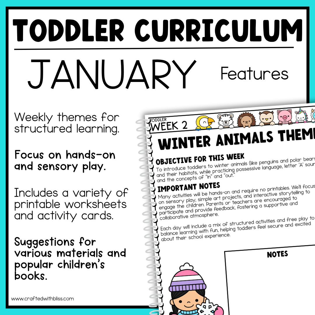 January Toddler Curriculum Activities and Printable Tot School Homeschool