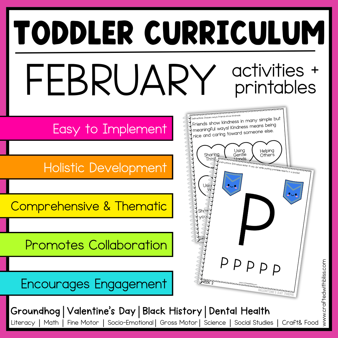 February Toddler Curriculum Activities and Printable Tot School Homeschool