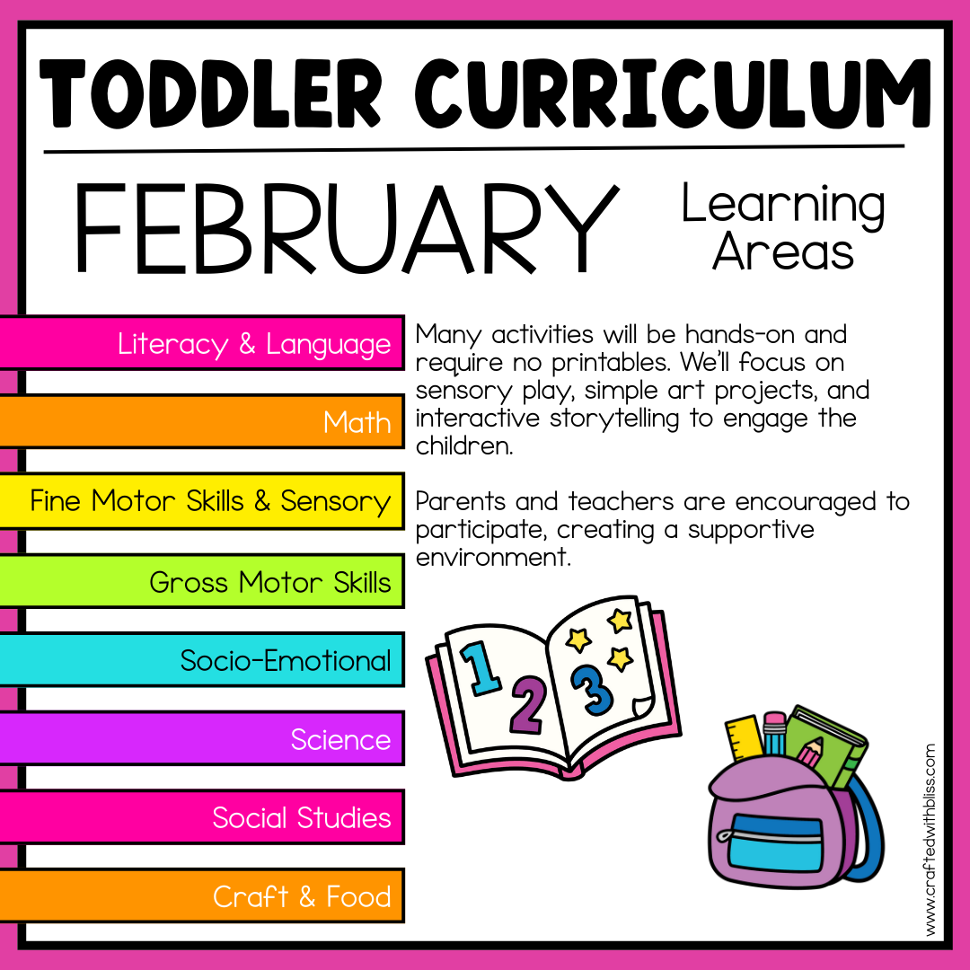February Toddler Curriculum Activities and Printable Tot School Homeschool