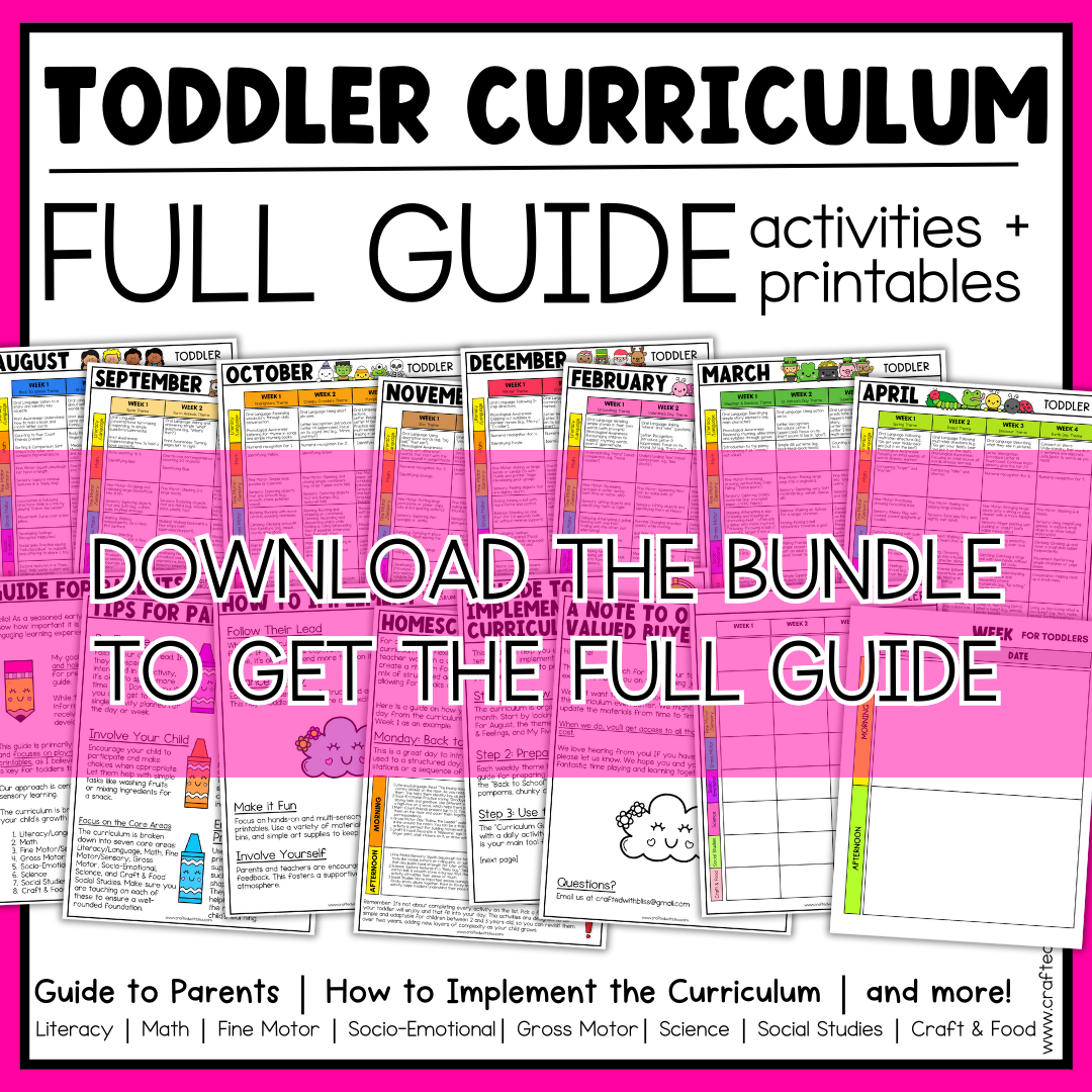 February Toddler Curriculum Activities and Printable Tot School Homeschool