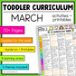 March Toddler Curriculum Activities and Printable Tot School Homeschool St. Patrick's Day