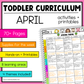 April Toddler Curriculum Activities and Printable Tot School Homeschool Spring