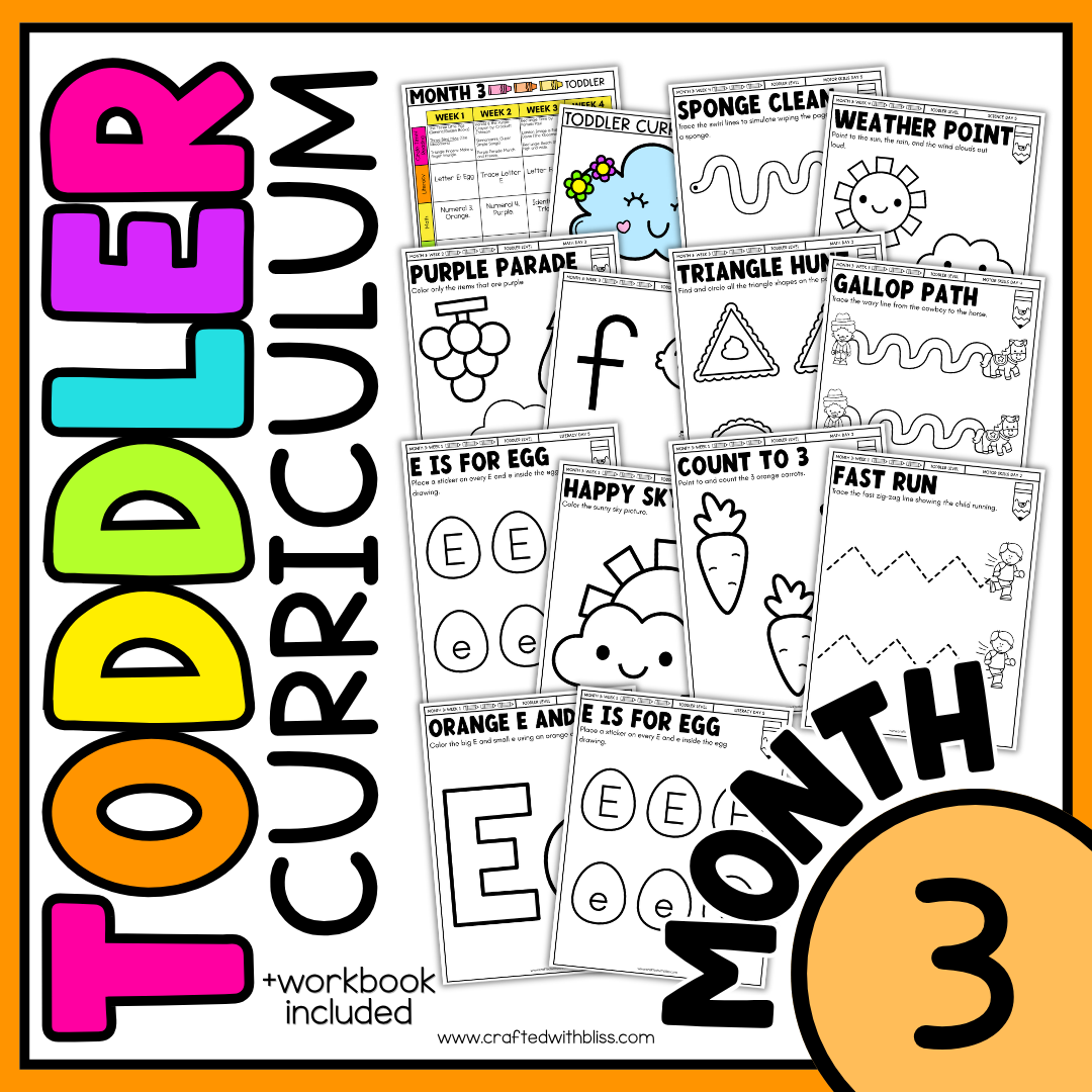 October Month 3 Toddler Curriculum Workbook Homeschool Tot School Daycare