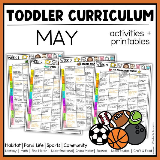 May Toddler Curriculum Activities and Printable Tot School Homeschool