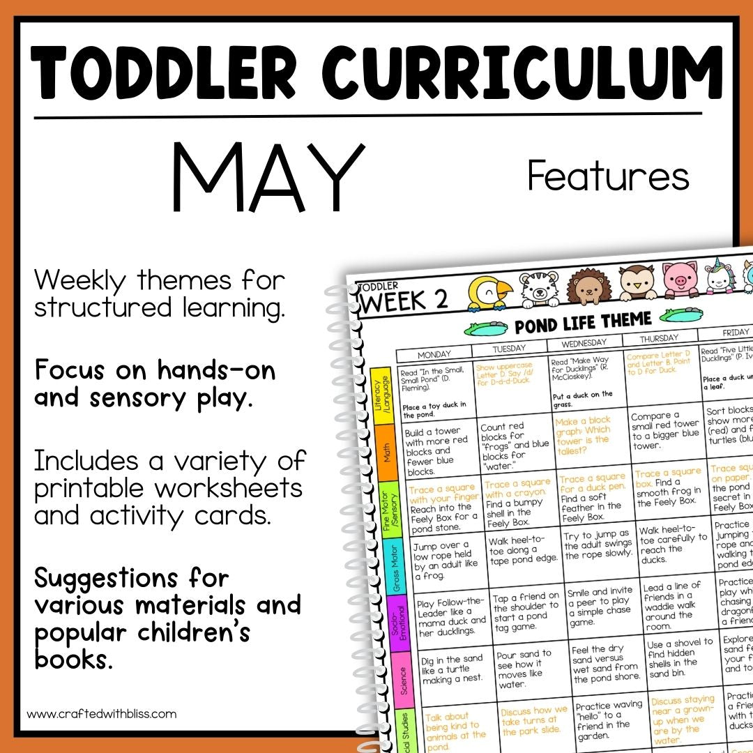 May Toddler Curriculum Activities and Printable Tot School Homeschool