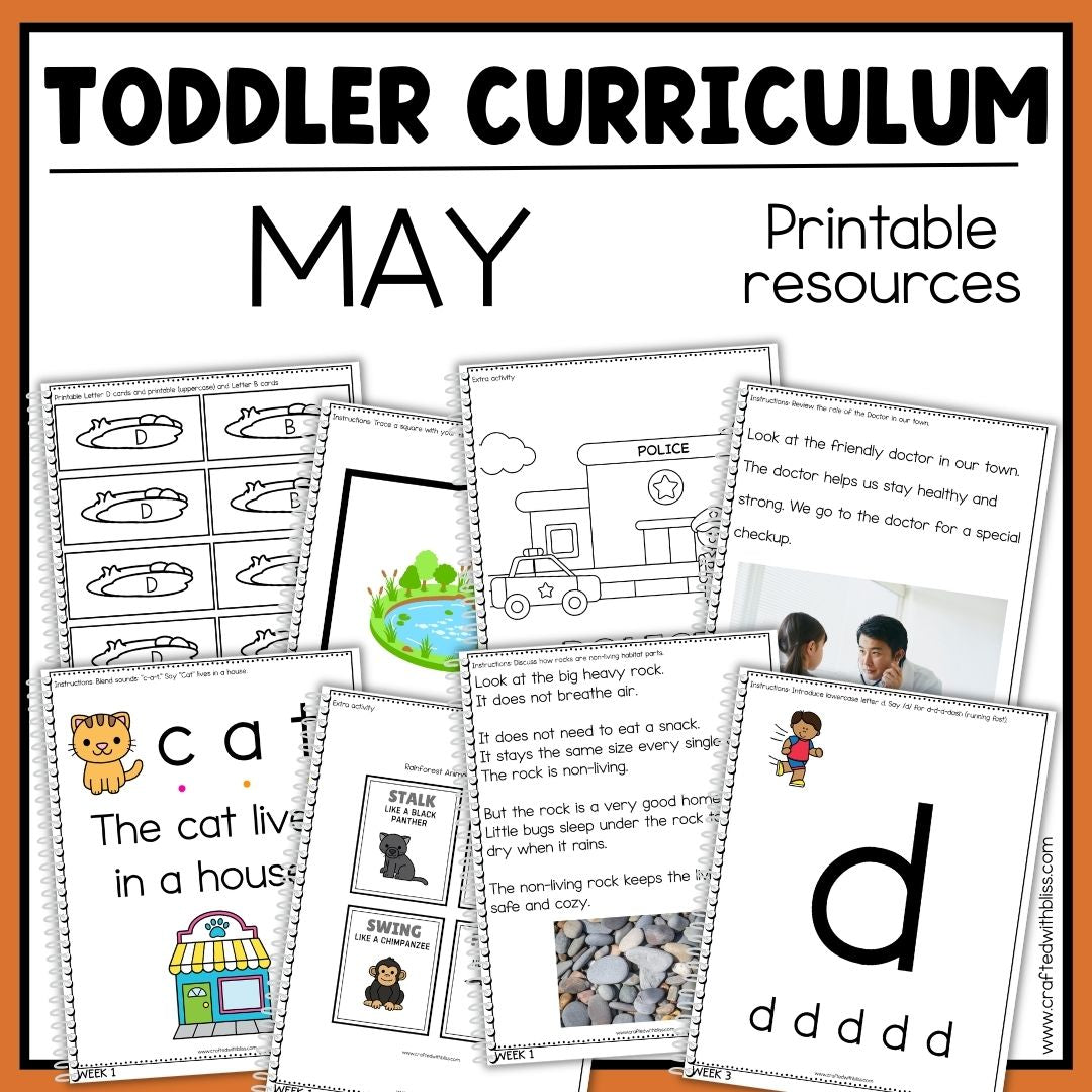 May Toddler Curriculum Activities and Printable Tot School Homeschool
