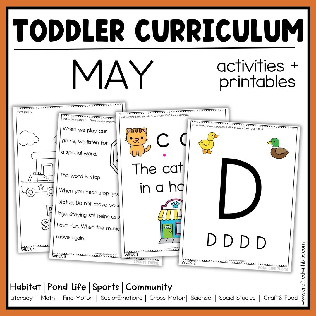 May Toddler Curriculum Activities and Printable Tot School Homeschool
