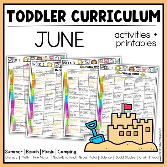 June Toddler Curriculum Activities and Printable Tot School Homeschool