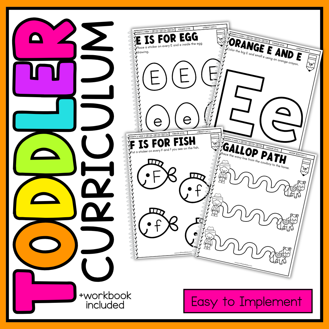 October Month 3 Toddler Curriculum Workbook Homeschool Tot School Daycare