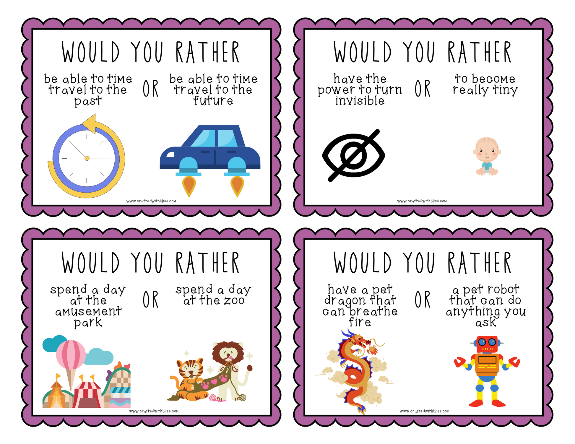Conversation Fun: 140 Would you Rather Cards