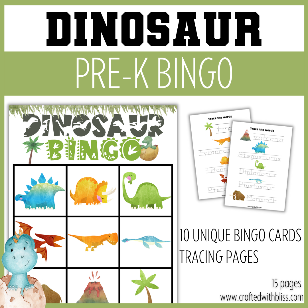 10 Dinosaur BINGO For Preschool-Kindergarten – CraftedwithBliss