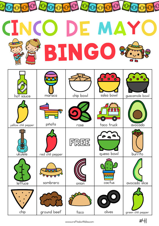 50 Cinco De Mayo Bingo Cards (5x5) – CraftedwithBliss