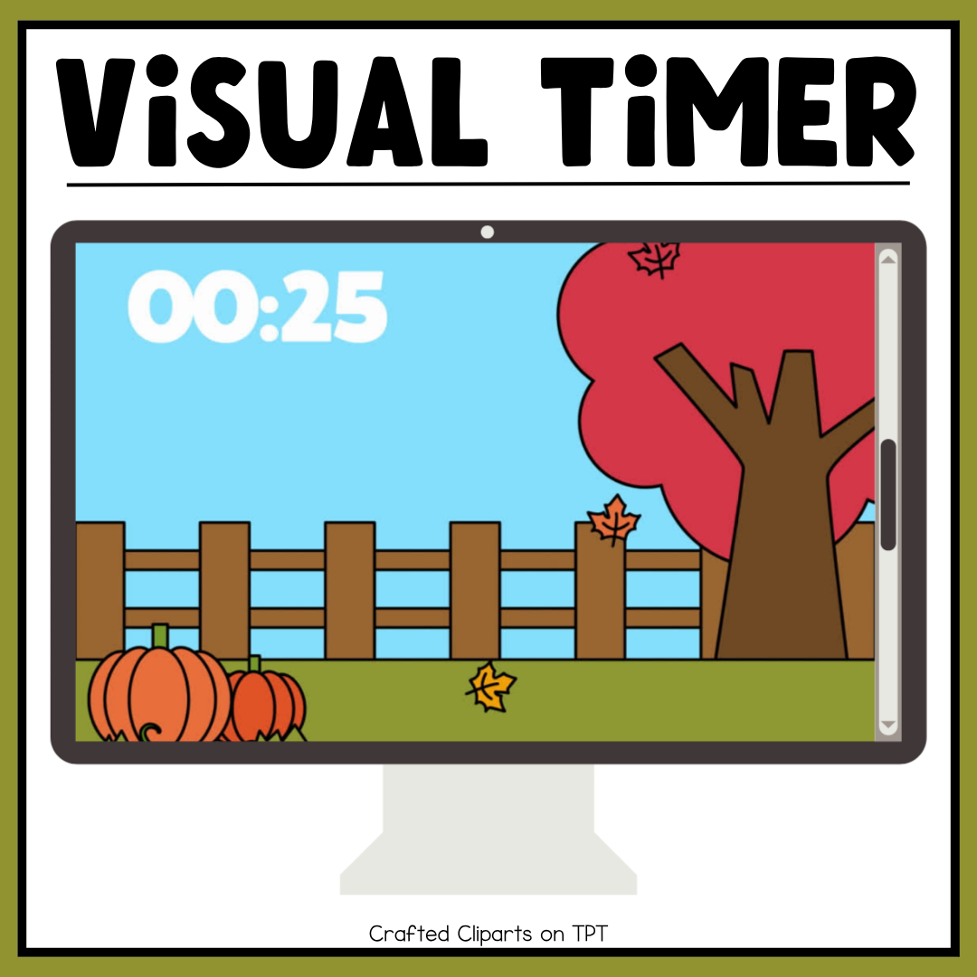 Fall Visual Timer Classroom Management Tool Transition PPT Video Autumn