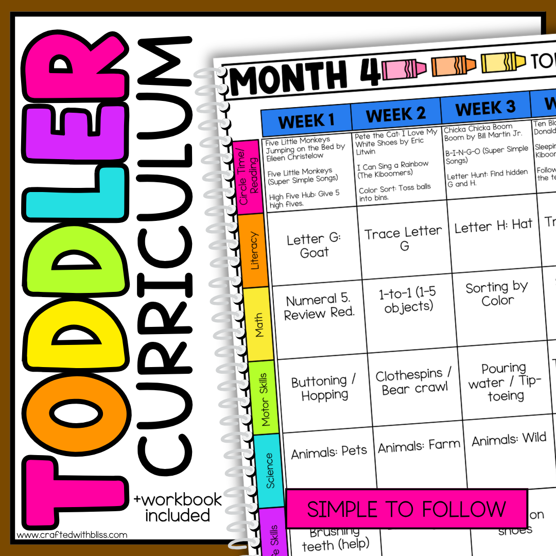 November Month 4 Toddler Curriculum Workbook Homeschool Tot School Daycare