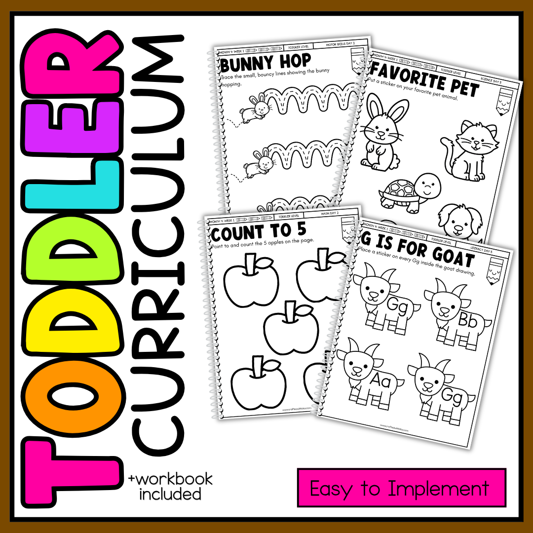November Month 4 Toddler Curriculum Workbook Homeschool Tot School Daycare