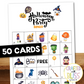 50 Watercolor Halloween Bingo Cards (5x5)