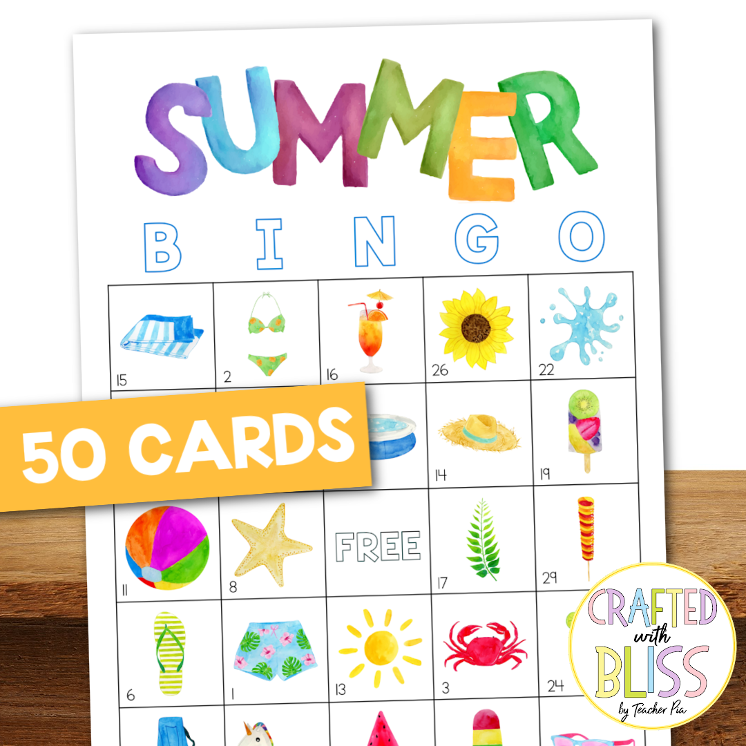Summer Bingo Fun Pack with 50 Cards