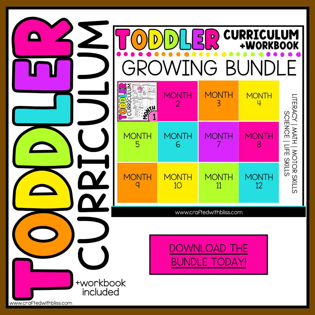 November Month 4 Toddler Curriculum Workbook Homeschool Tot School Daycare