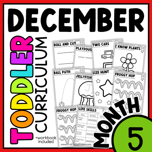 December Month 5 Toddler Curriculum Workbook Homeschool Tot School Daycare