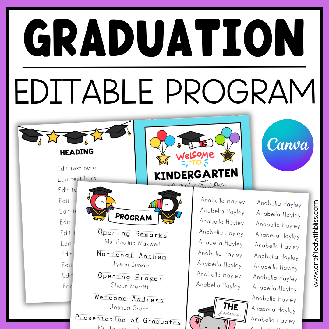 Pre Kindergarten Graduation Program Template Downloadable