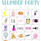 50 Slumber Party Bingo Cards (5x5)