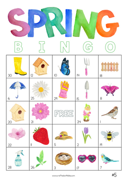 50 Spring Bingo Cards (5x5) – CraftedwithBliss