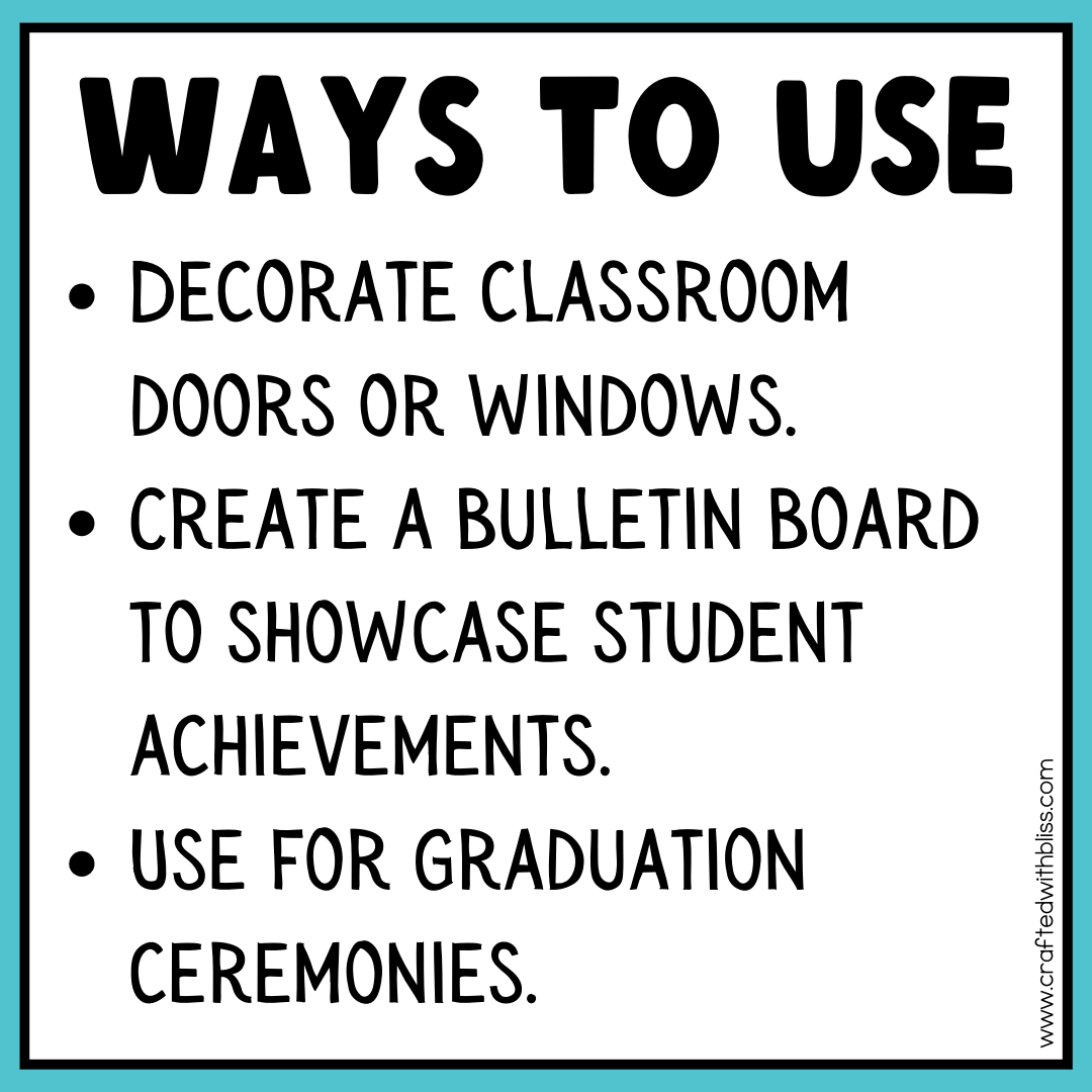 Editable Graduation Bulletin Decor [Pre-k, Preschool, Kinder] End of the Year