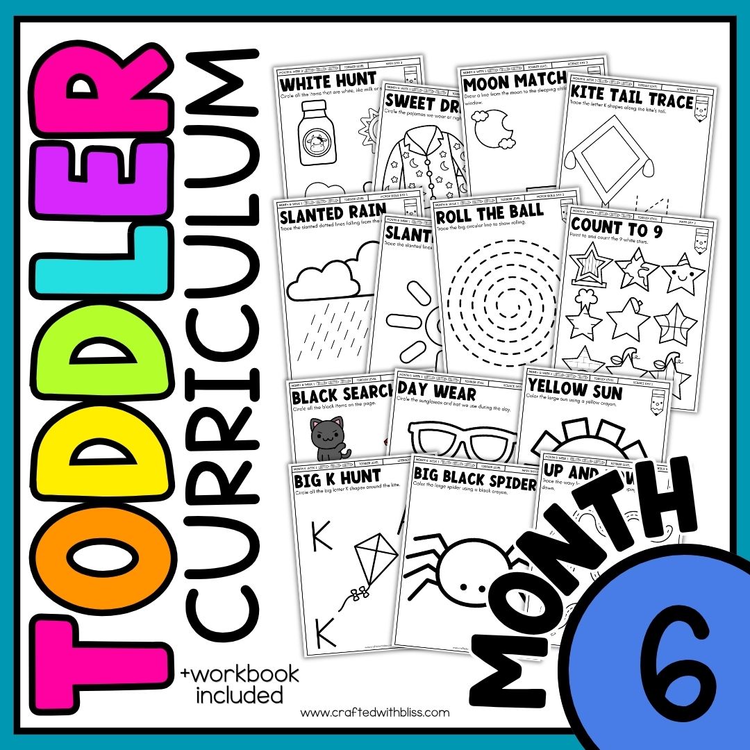 January Month 6 Toddler Curriculum Workbook Homeschool Tot School Daycare Tot Curriculum