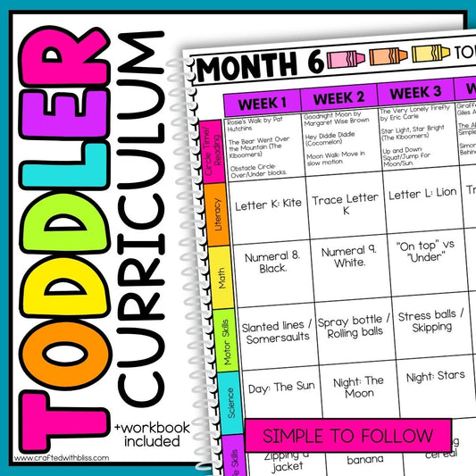 January Month 6 Toddler Curriculum Workbook Homeschool Tot School Daycare Tot Curriculum
