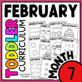 February Month 7 Toddler Curriculum Workbook Homeschool Tot School Daycare