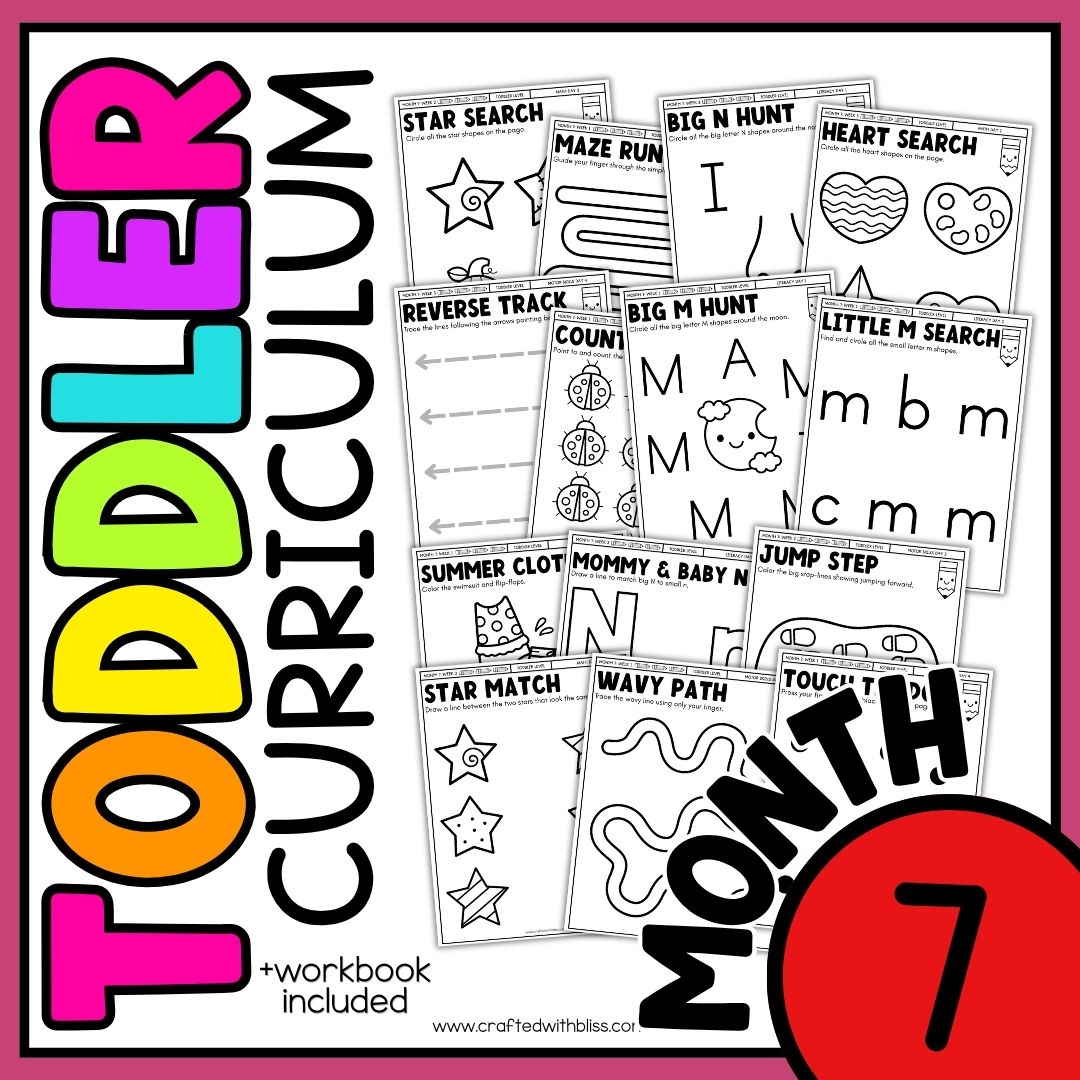 February Month 7 Toddler Curriculum Workbook Homeschool Tot School Daycare