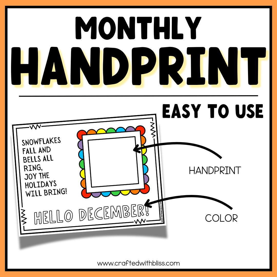 Monthly Handprint Keepsake Art