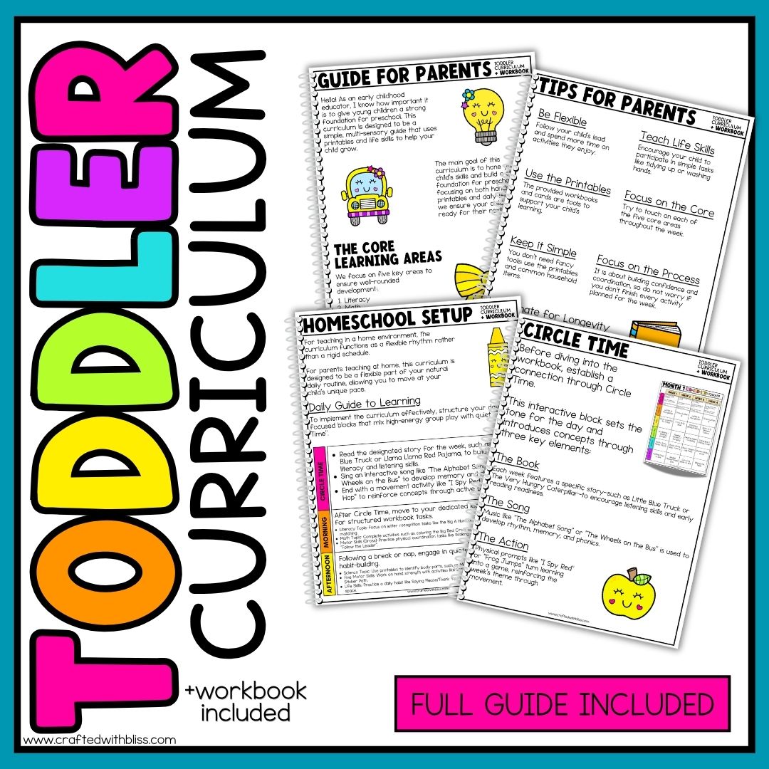 January Month 6 Toddler Curriculum Workbook Homeschool Tot School Daycare Tot Curriculum