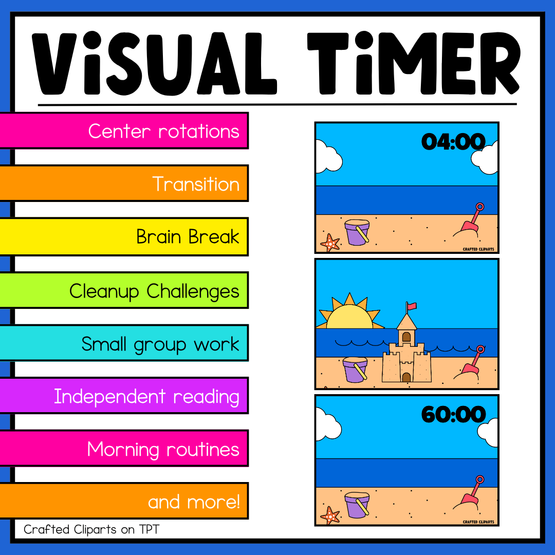 Summer Visual Timer Countdown Classroom Management Tool Transition PPT Video
