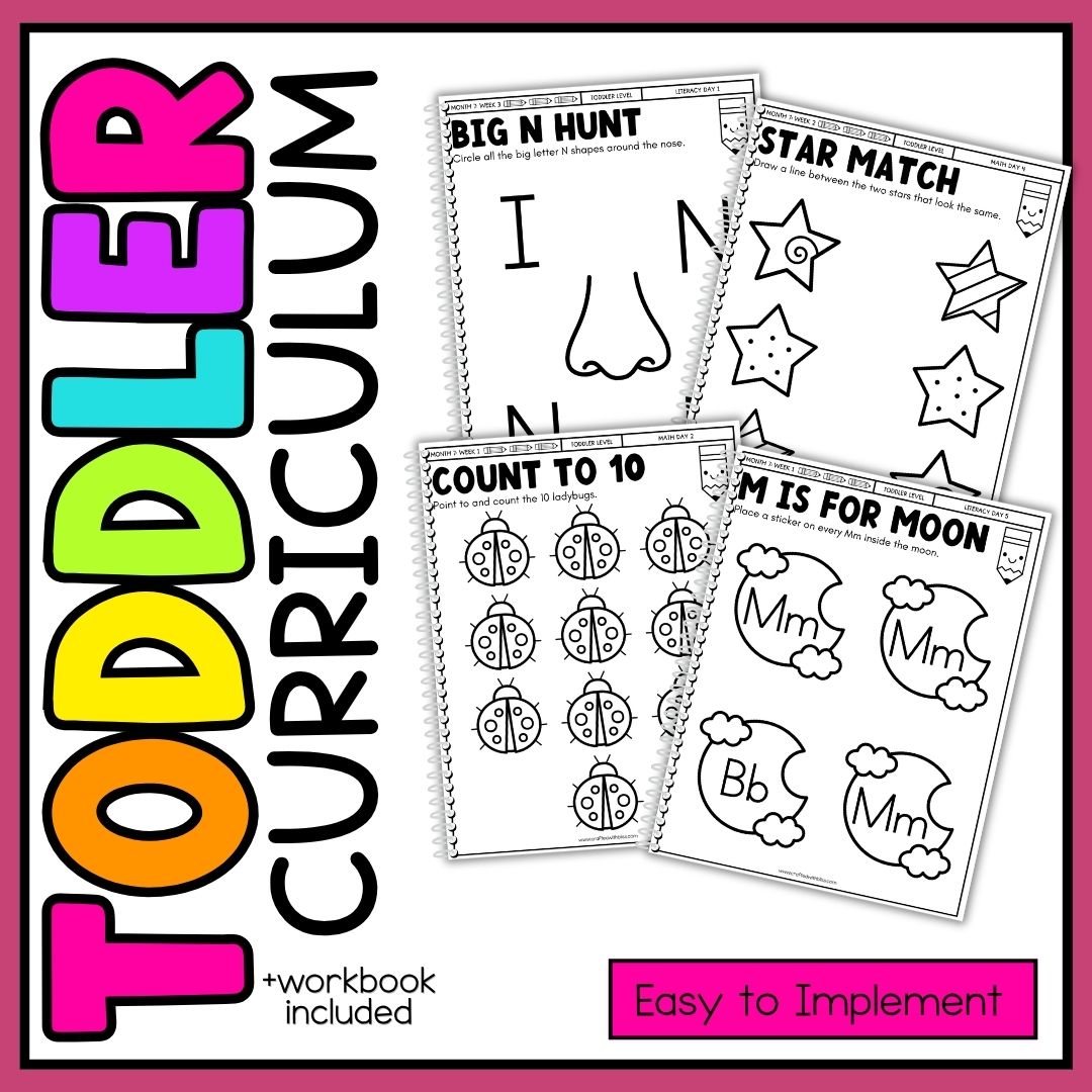 February Month 7 Toddler Curriculum Workbook Homeschool Tot School Daycare